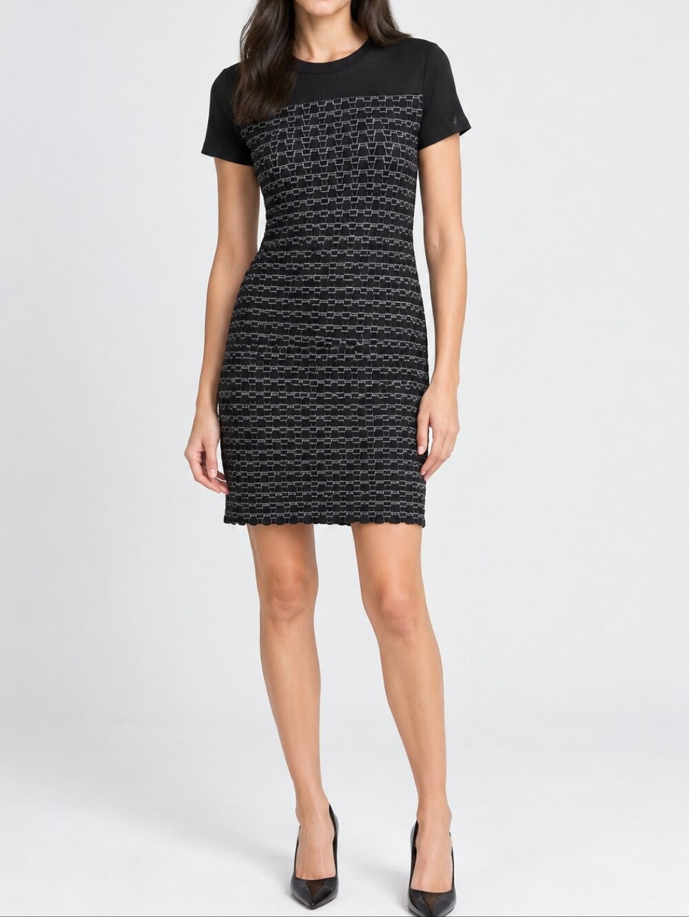 Rag & Bone Black Short-Sleeve Knit Mini Dress Size S